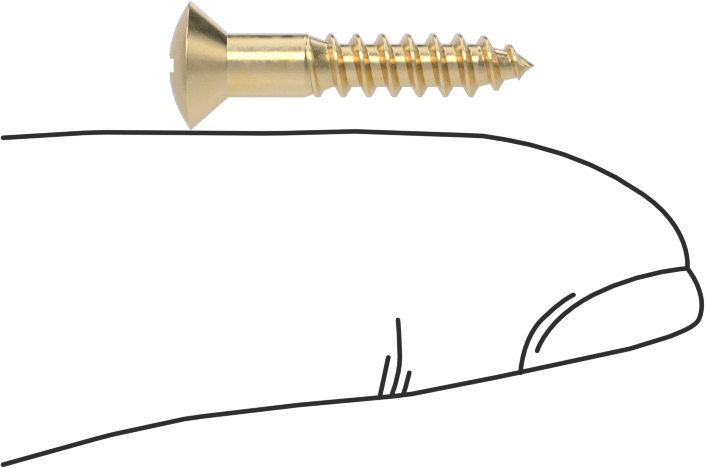 Ahşap için Phillips Oval Başlı Vidalar, Pirinç, Numara 6 Boyut, 3/4" Uzunluk