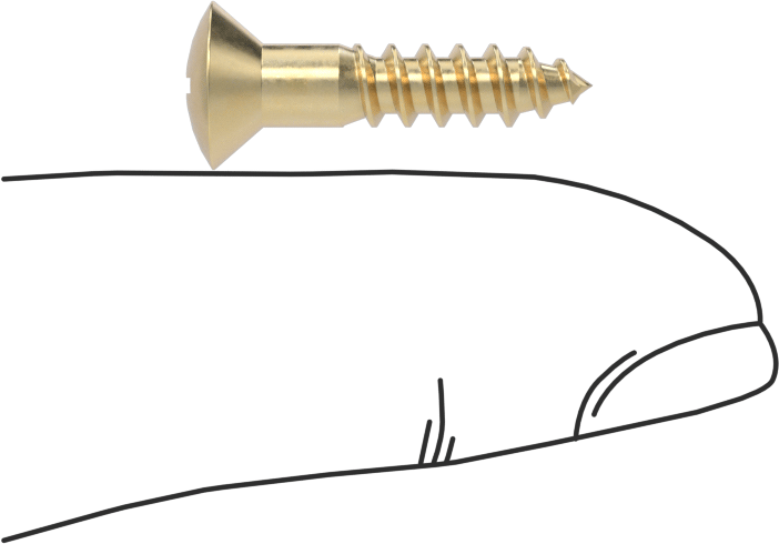 Ahşap için Phillips Oval Başlı Vidalar, Pirinç, Numara 8 Boyut, 3/4" Uzunluk