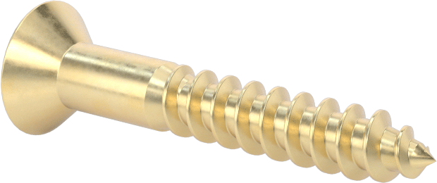 Ahşap için Phillips Oval Başlı Vidalar, Pirinç, 10 Numaralı Boyut, 1-1/4" Uzunluk