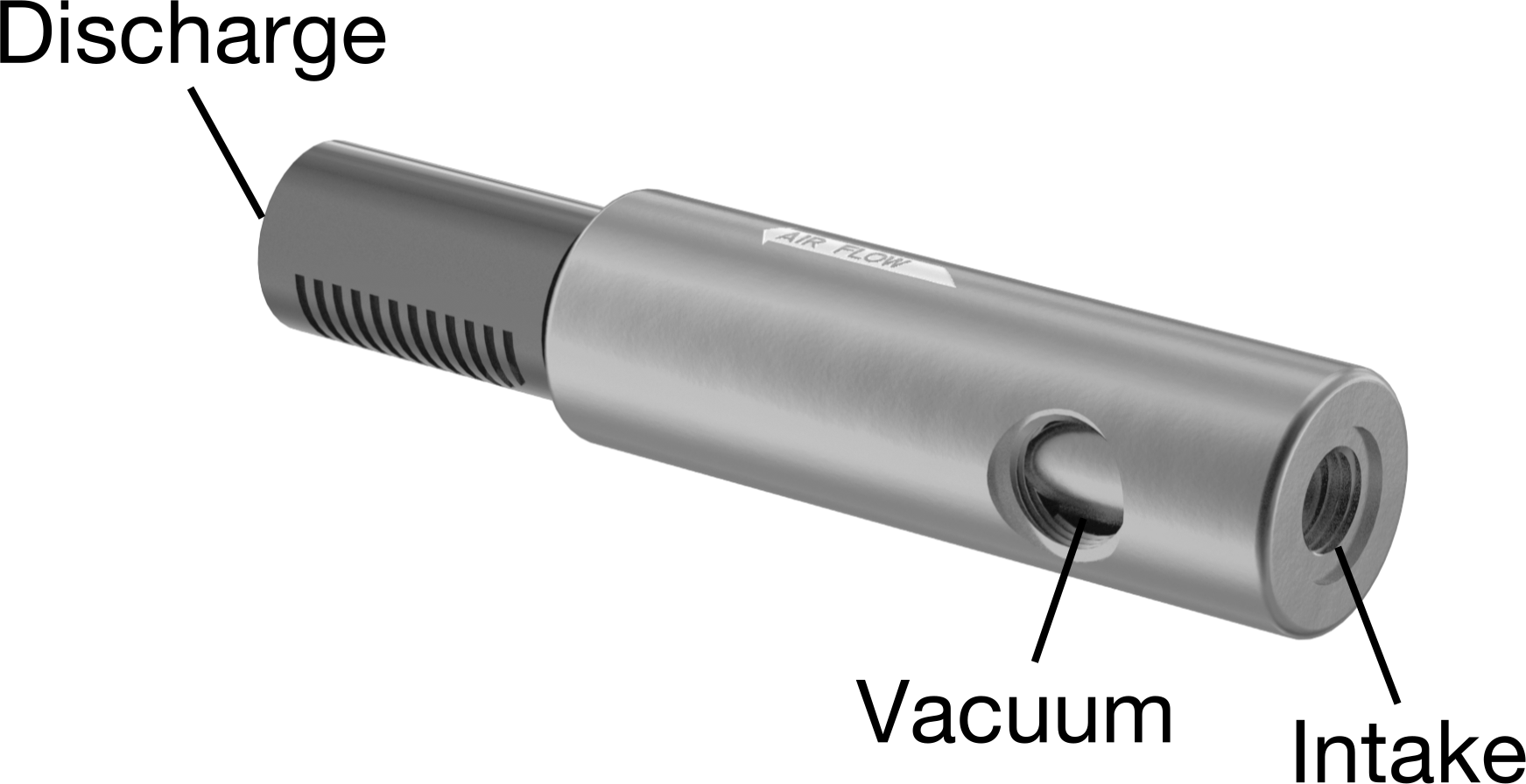 Sabit Akışlı Pnömatik Vakum Pompası, 20 in. Hg, 6 CFM, 1/4 BSPP Giriş