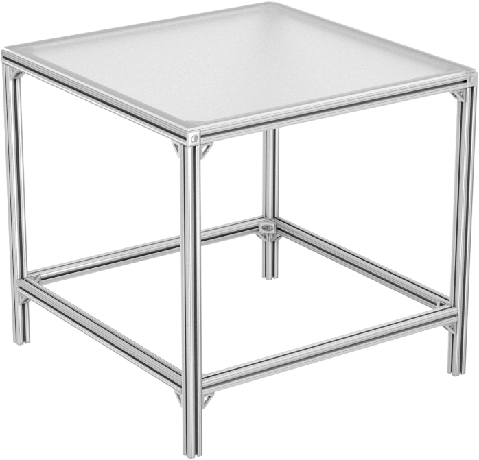 T-Yivli Çerçeve, Taban, 36 inç Uzunluk x 36 inç Genişlik x 34 inç Yükseklik, 1-1/2" Kare Tek Ray