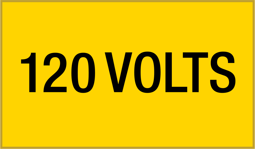 Yansıtıcı Elektrikli Ekipman Etiketleri, 2-7/8“ Yükseklik x 4-7/8” Genişlik, (120 Volt)