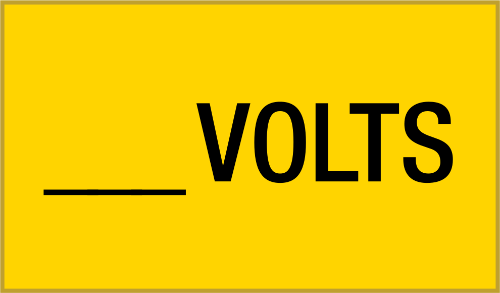 Yansıtıcı Elektrikli Ekipman Etiketleri, 1-3/8“ Yükseklik x 1-7/8” Genişlik, (_Volt)