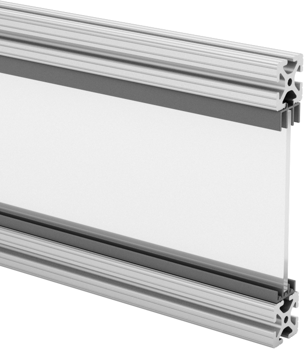 T-Yivli Çerçeve, 1,5" ve 40 mm Yüksekliğinde Tek Raylı Panel Rayı, Gümüş