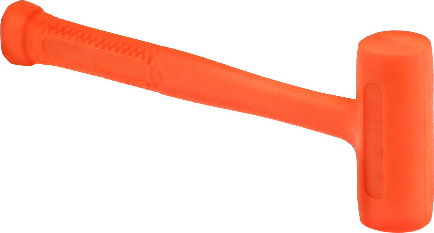 Yüksek Görünürlüklü Dead Blow Tokmak, 1-1/2" Çaplı Poliüretan Kauçuk Yüzey, 1-1/8 lbs.