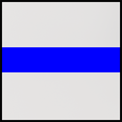 Semi-Clear White with Blue Stripe