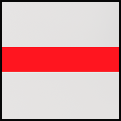 Semi-Clear White with Red Stripe