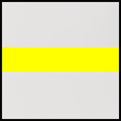 Semi-Clear White with Yellow Stripe