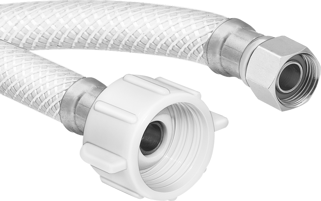 Sıhhi Tesisat Bağlantı Parçaları ile PVC Hortum, Tuvaletler için, 7/8 Toplu Vana Dişi x 3/8" Sıkıştırma Dişi