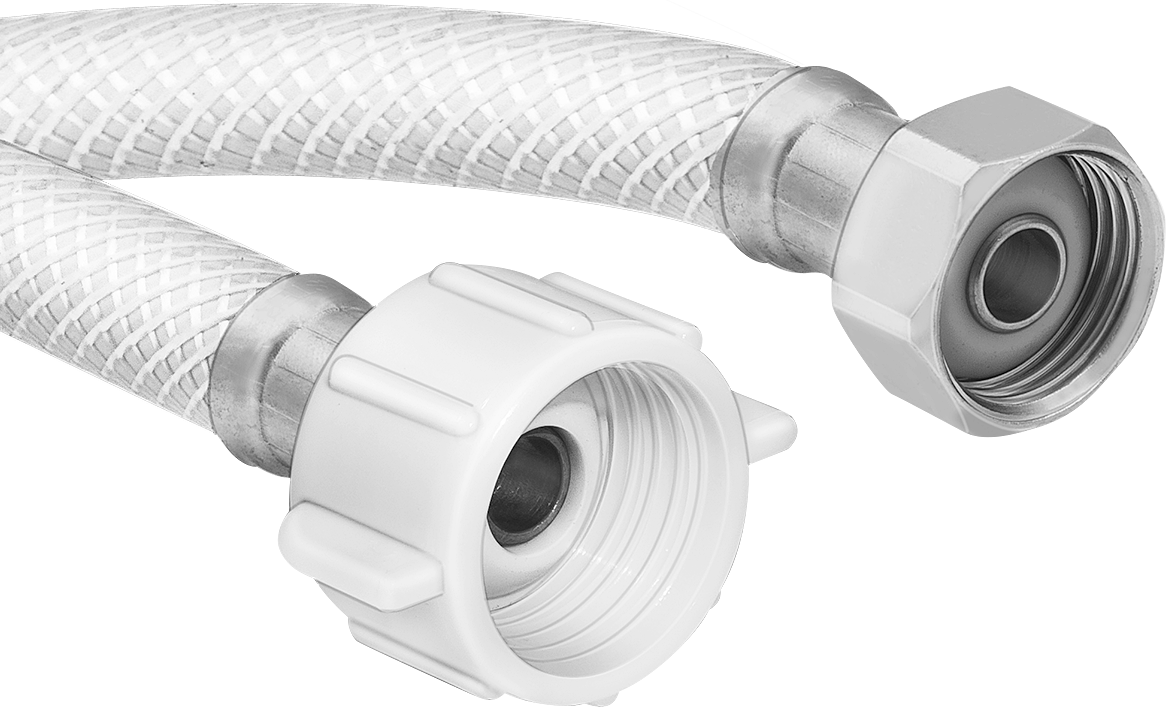 Sıhhi Tesisat Bağlantı Parçaları ile PVC Hortum, Tuvaletler için, 7/8 Toplu Vana Dişi x 1/2 NPSM Dişi