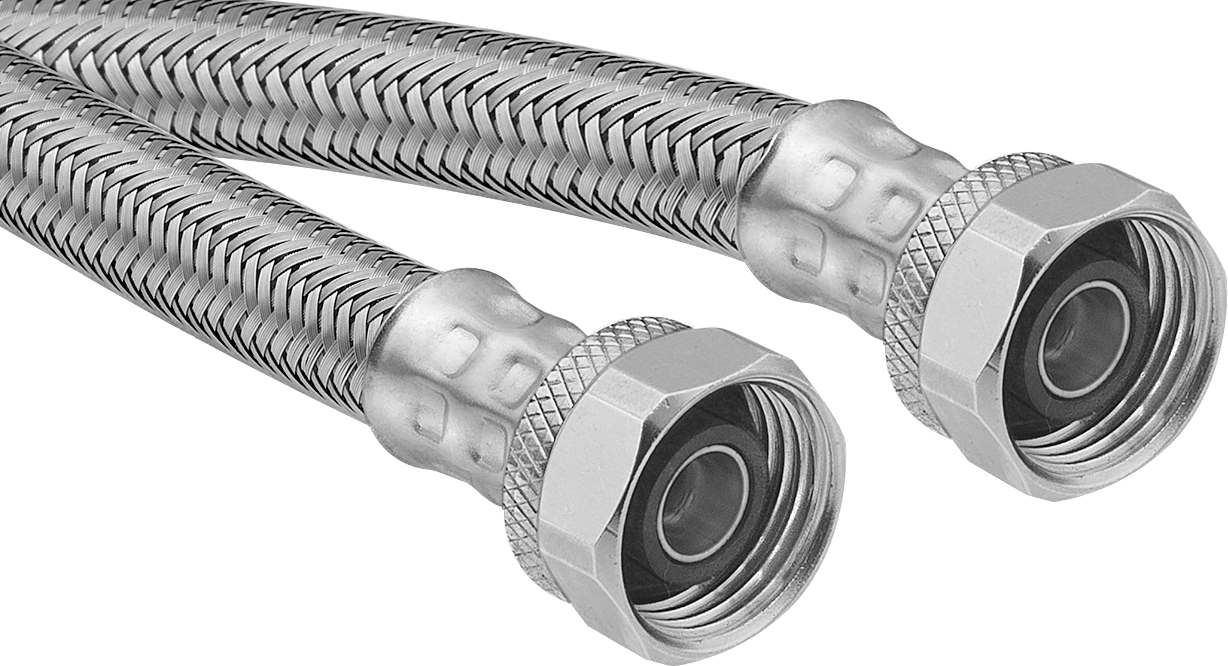 Sıhhi Tesisat Bağlantı Parçaları ile Paslanmaz Çelik Hortum, Lavabo Muslukları için, 1/2 NPT Dişi x 1/2 NPT Dişi