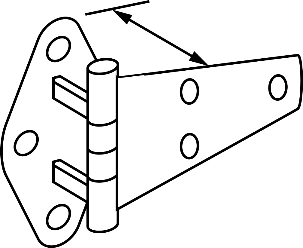 Dondurucu Kapı Kayışı Menteşesi, Krom Kaplı Çinko, 2-3/4“ x 3-3/8” Kapı Kanadı