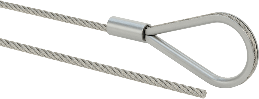 18-8 Paslanmaz Çelik Takviyeli Halkalı Tel Halat, Ekstra Esnek, 1/8" Çap